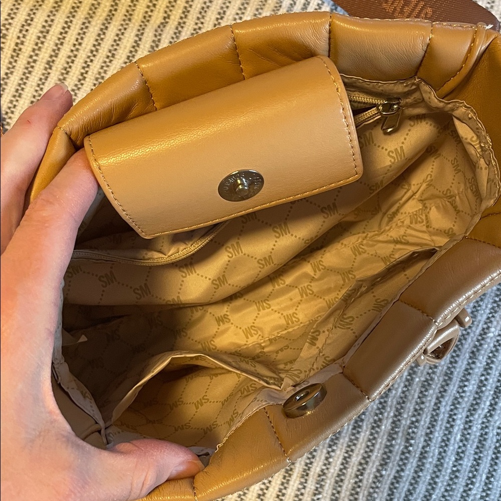 Steve Madden Camel Quilted Satchel - Picture 2 of 6